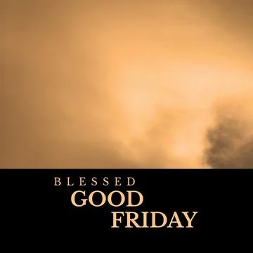 Composition of blessed good friday text over clouds Stock Illustration