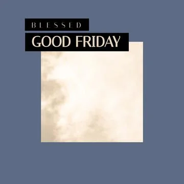 Composition of blessed good friday text over clouds Stock Illustration