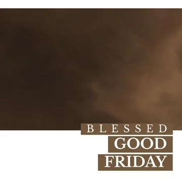 Composition of blessed good friday text over clouds Stock Illustration