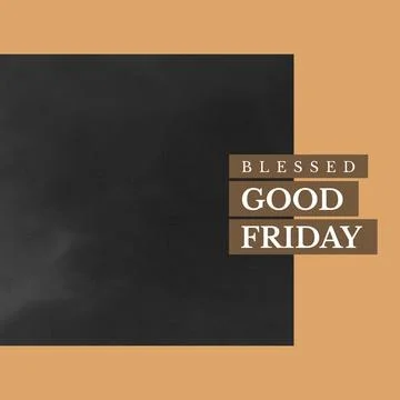 Composition of blessed good friday text over clouds Stock Illustration
