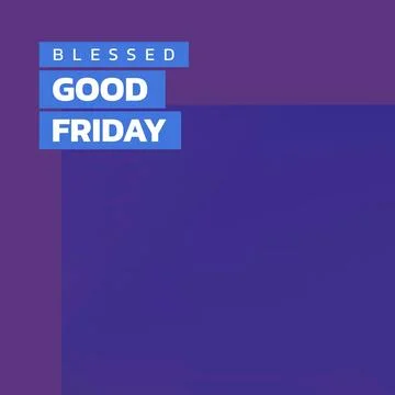 Composition of blessed good friday text over blue background Ilustração Stock