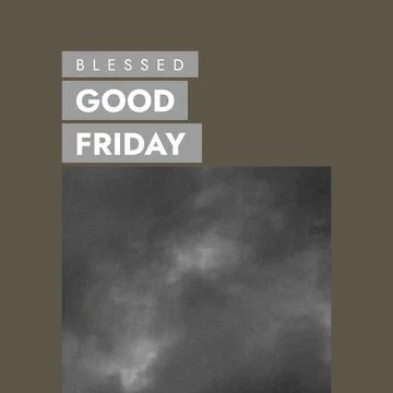 Composition of blessed good friday text over clouds Stock Illustration