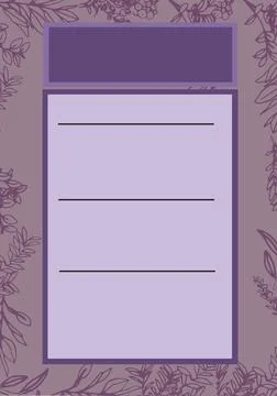 Composition of blue empty menu over flower drawings on green background Ilustração Stock