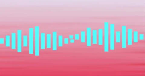 Composition of blue graphic music equalizer over pink background Illustrazione stock