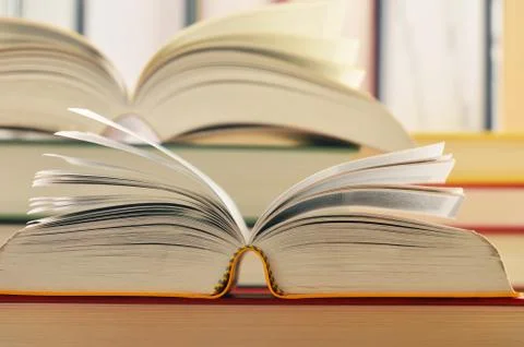 Composition with books on the table Stock-Fotos
