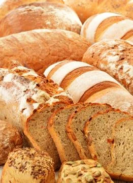 Composition with bread and rolls Stock Photos