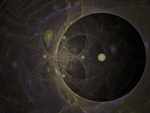 Composition of bubbles and circles and fractal elements with metaphorical rel 스톡 일러스트