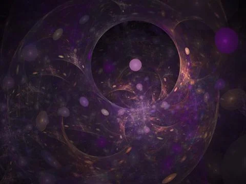 Composition of bubbles and circles and fractal elements with metaphorical rel Stock Illustration