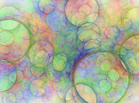 Composition of bubbles and circles and fractal elements. イラスト素材