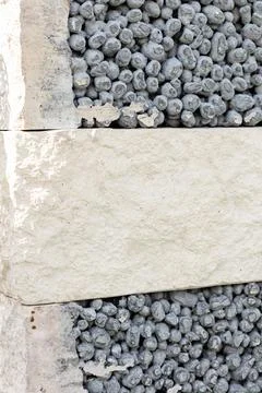 The composition of building blocks. The use of natural materials in the Stock Photos