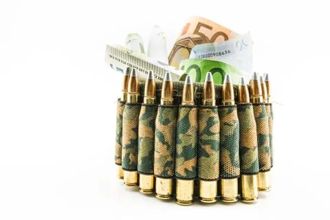 Composition with bullets and euros Stock Photos