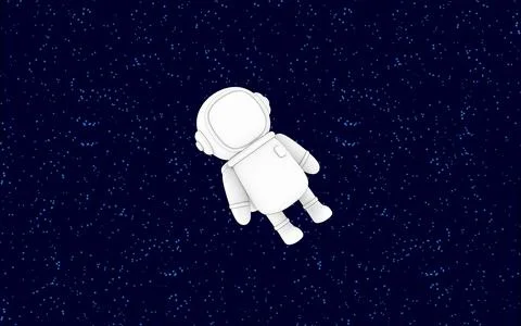 Composition of cartoon line drawing style astronaut spaceman character diving Stock Illustration