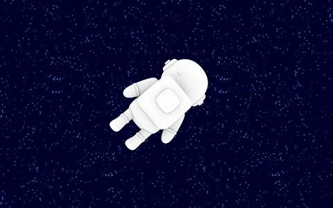 Composition of cartoon line drawing style astronaut spaceman character diving Stock Illustration