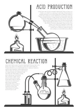 Composition of chemical flasks Illustrazione stock
