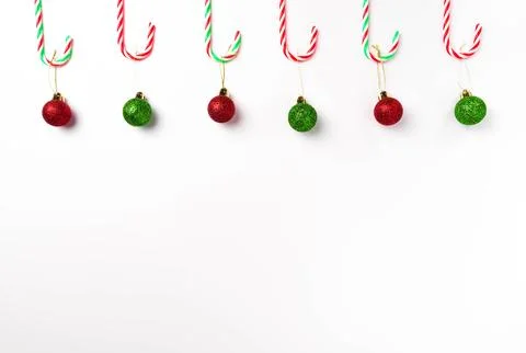 Composition of Christmas decor on a white background Foto stock