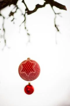 Composition of the Christmas decorations. Stock Photos