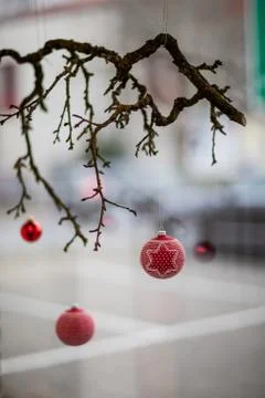Composition of the Christmas decorations. Stock Photos
