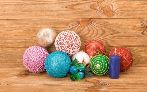 Composition of the christmas decorations. Stock Photos