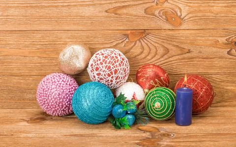 Composition of the christmas decorations. Stock Photos