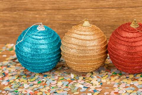 Composition of the christmas decorations. Stock Photos