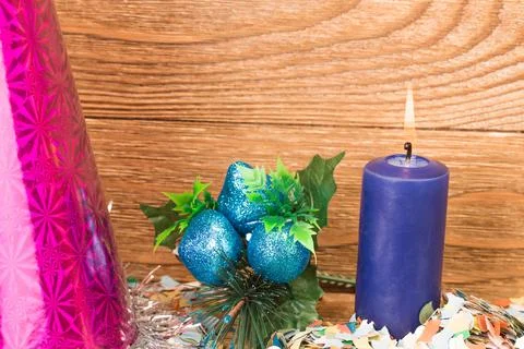 Composition of the christmas decorations. Stock Photos