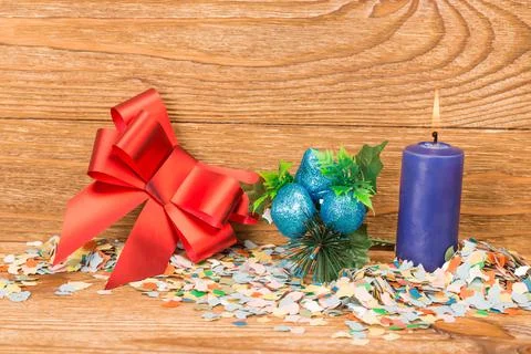 Composition of the christmas decorations. Stock Photos