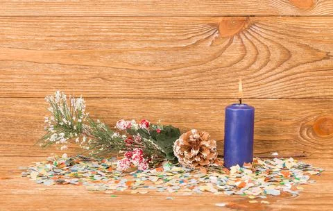 Composition of the christmas decorations. Stock Photos