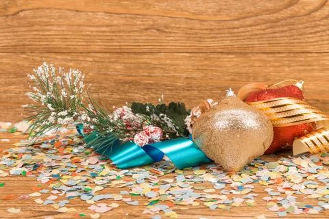 Composition of the christmas decorations. Stock Photos