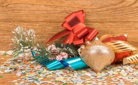 Composition of the christmas decorations. Stock Photos