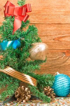 Composition of the christmas decorations. Stock Photos