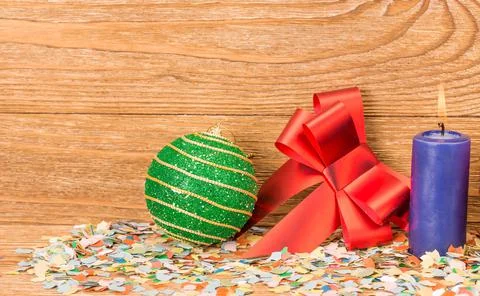 Composition of the christmas decorations. Stock Photos