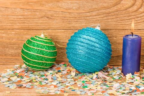 Composition of the christmas decorations. Stock Photos
