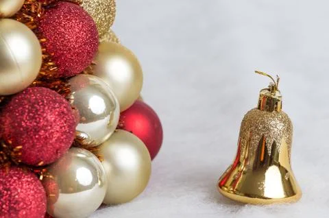 Composition of the Christmas decorations on white Stock Photos