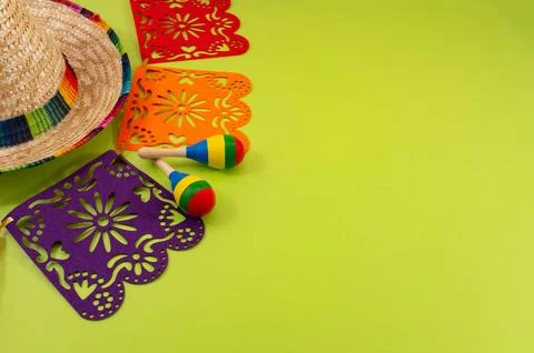 Composition for Cinco de Mayo concept, space for text Fotos Stock