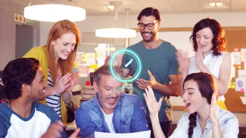 Composition of cloud formulas over happy diverse teacher and pupils in circle Stock Footage 328586164
