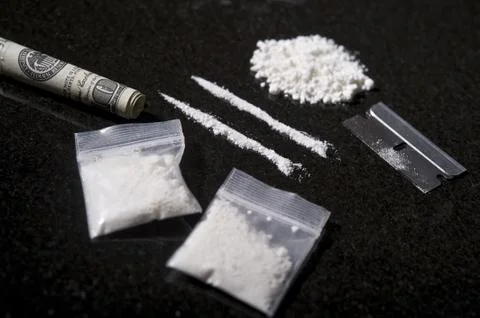 Composition of cocaine Stock Photos
