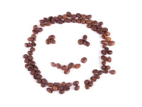 Composition of coffee beans in the form of a smiley Stock Illustration