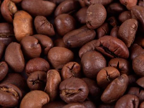 Composition of coffee beans Stock Photos