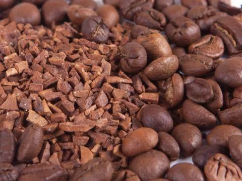 Composition of coffee beans Stock Photos