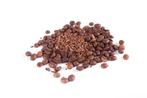 Composition of coffee beans Stock Photos