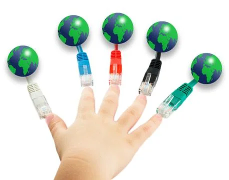 Composition with color lan connectors Illustration
