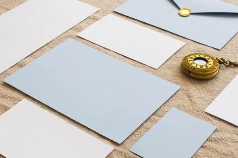 Composition colored papers vintage clocks 스톡 사진