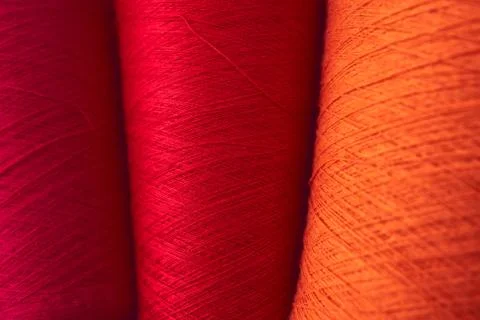 Composition of colorful vibrant wool threads Stock Photos