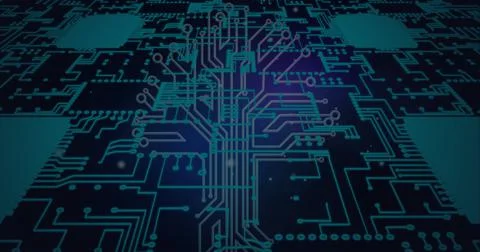 Composition of computer processor and circuit board イラスト素材