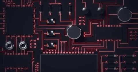 Composition of computer processor and circuit board Stockillustratie