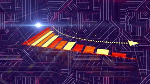 Composition of computer processor with network of connections and circuit board Stock Footage 327900354
