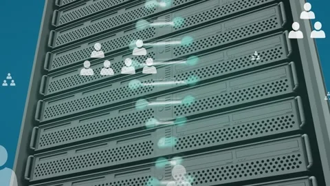 Composition of computer server processing Stock Footage 327641403