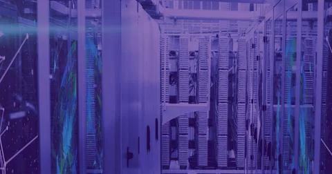 Composition of computer servers and data processing Stockillustratie