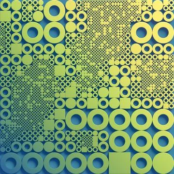 A composition of concentric rings and rectangles that create a visual rhythm Illustrazione stock