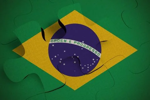 Composition of the concept of crisis and integration of a country BRAZIL FLAG Stock Illustration